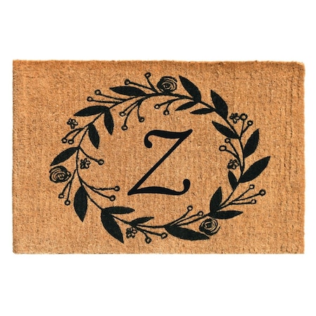 Configuracion 24 x 36 x 1.5 in. Black Rose Rectangular Doormat Natural - Letter Z CO2830956